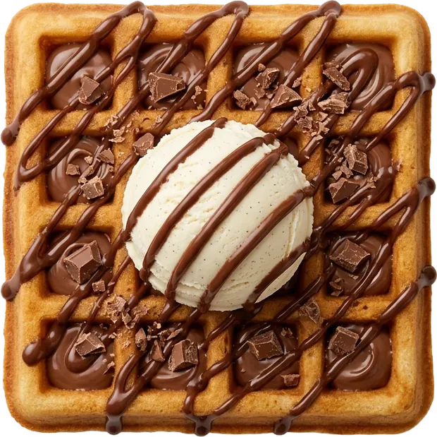 Waffles with Ice Cream